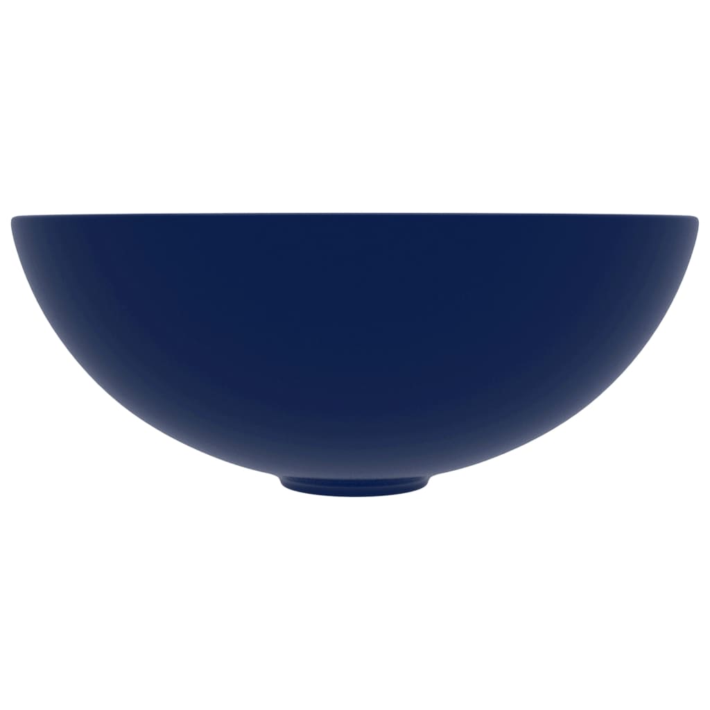 vidaXL Chiuvetă de baie, albastru închis, ceramică, rotund