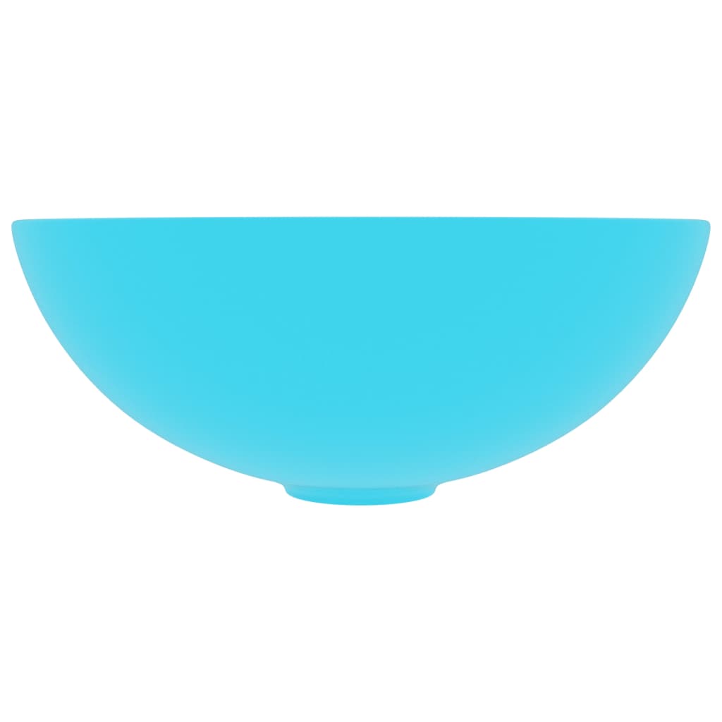 vidaXL Chiuvetă de baie, verde deschis, ceramică, rotund