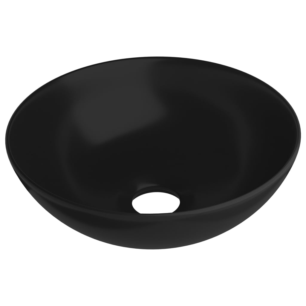  Umývadlo do kúpeľne, keramika, matné čierne, okrúhle