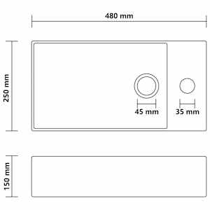 Koupelnové umyvadlo s přepadem keramické tmavě modré - obrázek 7