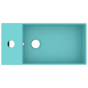 vidaXL vannasistabas izlietne ar noteci, gaiši zaļa keramika