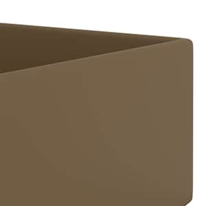 Koupelnové umyvadlo s přepadem keramické matné krémové - obrázek 6