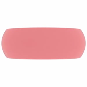 Luxusní umyvadlo kulaté matné růžové 40 x 15 cm keramické - obrázek 3