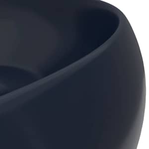 Luxusní umyvadlo kulaté matné tmavě modré 40 x 15 cm keramické - obrázek 5