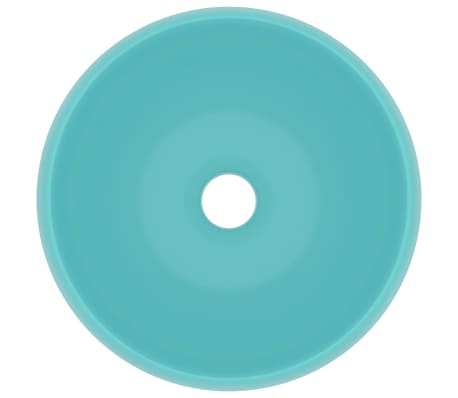 vidaXL Νιπτήρας Πολυτελής Στρογγυλός Αν. Πράσινο Ματ 40x15 εκ Κεραμικό