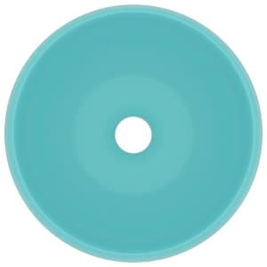 vidaXL Νιπτήρας Πολυτελής Στρογγυλός Αν. Πράσινο Ματ 40x15 εκ Κεραμικό
