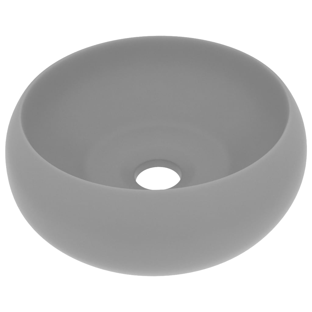 Luxusné umývadlo, okrúhle, matné svetlosivé 40x15 cm, keramika | Online ...