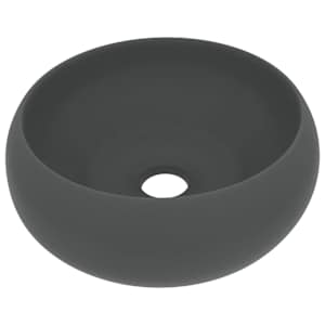 vidaXL luksuslik valamu &uuml;mar, matt tumehall, 40 x 15 cm, keraamiline
