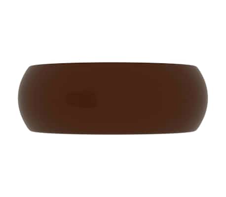 vidaXL Lavabo rond de luxe Marron fonc&eacute; mat 40x15 cm C&eacute;ramique