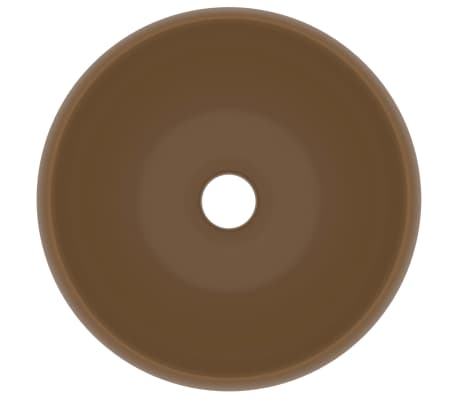 vidaXL Luxury Wash Basin Round Matt Cream 40x15 cm Ceramic