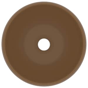 vidaXL Luxury Wash Basin Round Matt Cream 40x15 cm Ceramic