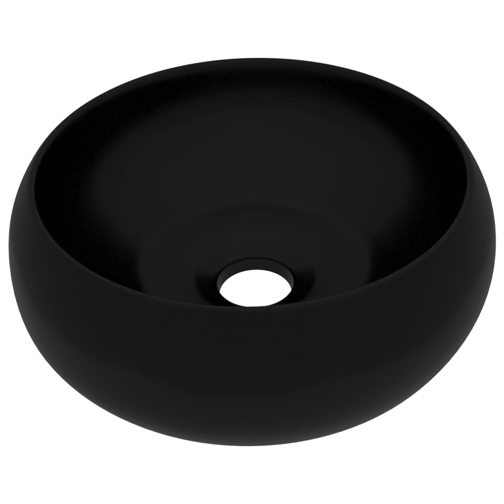 vidaXL Luxusní umyvadlo kulaté matné černé 40 x 15 cm keramické