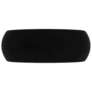 Luxusní umyvadlo kulaté matné černé 40 x 15 cm keramické - obrázek 3