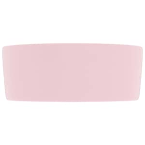Luxusní umyvadlo kulaté matné růžové 40 x 15 cm keramické - obrázek 4