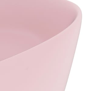 Luxusní umyvadlo kulaté matné růžové 40 x 15 cm keramické - obrázek 5