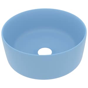 Luxusní umyvadlo kulaté matné světle modré 40 x 15 cm keramické - obrázek 2