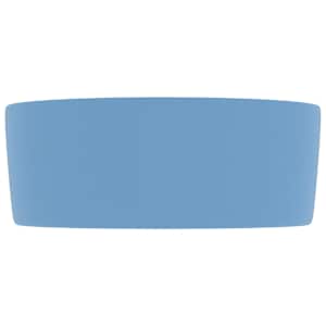 Luxusní umyvadlo kulaté matné světle modré 40 x 15 cm keramické - obrázek 4