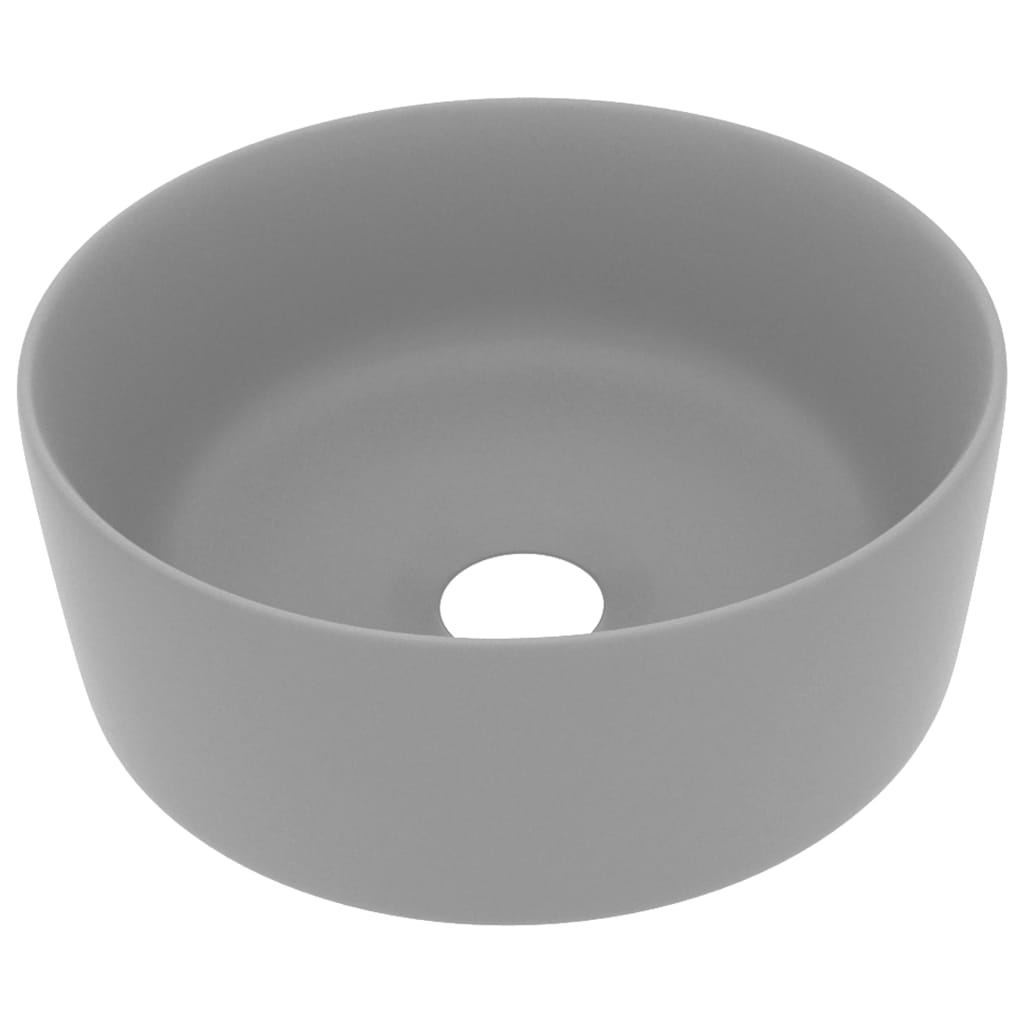 Chiuvetă baie lux gri deschis mat 40×15 cm ceramică rotund