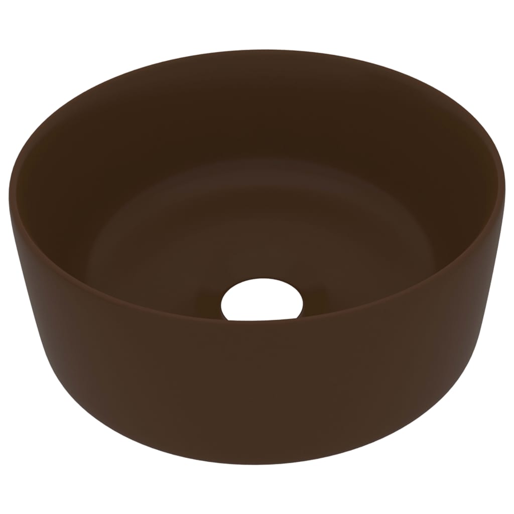 Chiuvetă de baie lux maro închis mat 40×15 cm ceramică rotund