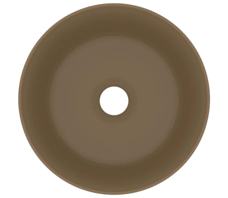 vidaXL Νιπτήρας Πολυτελής Στρογγυλός Κρεμ Ματ 40 x 15 εκ. Κεραμικός
