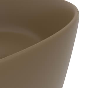 Luxusní umyvadlo kulaté matné krémové 40 x 15 cm keramické - obrázek 5