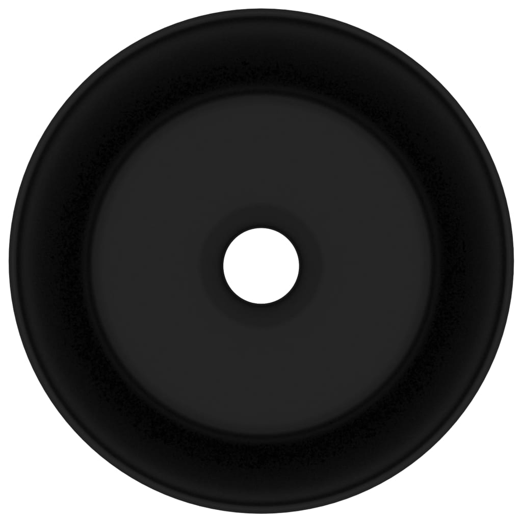 Luxusné umývadlo, okrúhle, matné čierne 40x15 cm, keramika | Online ...