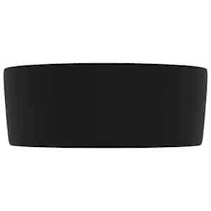 Luxusní umyvadlo kulaté matné černé 40 x 15 cm keramické - obrázek 4