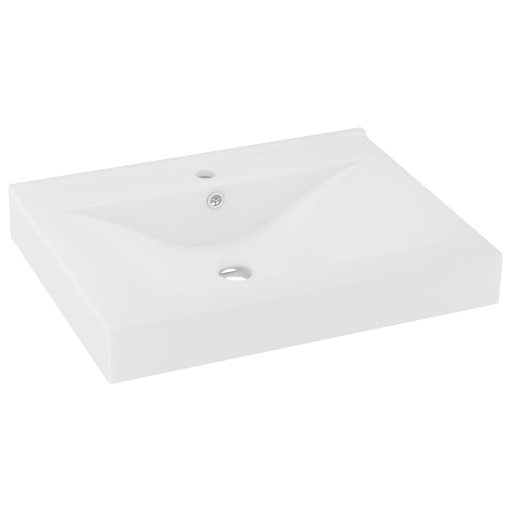  Luxusné umývadlo, otvor na batériu, matné biele 60x46 cm