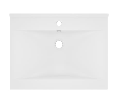vidaXL Umywalka z otworem na kran, matowa biel, 60x46 cm, ceramiczna