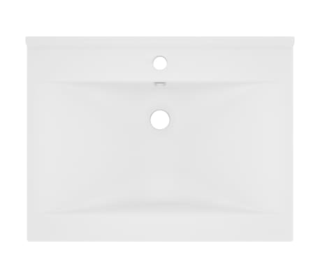 vidaXL Lavatório c/ orifício de torneira 60x46 cm cerâmica branco mate