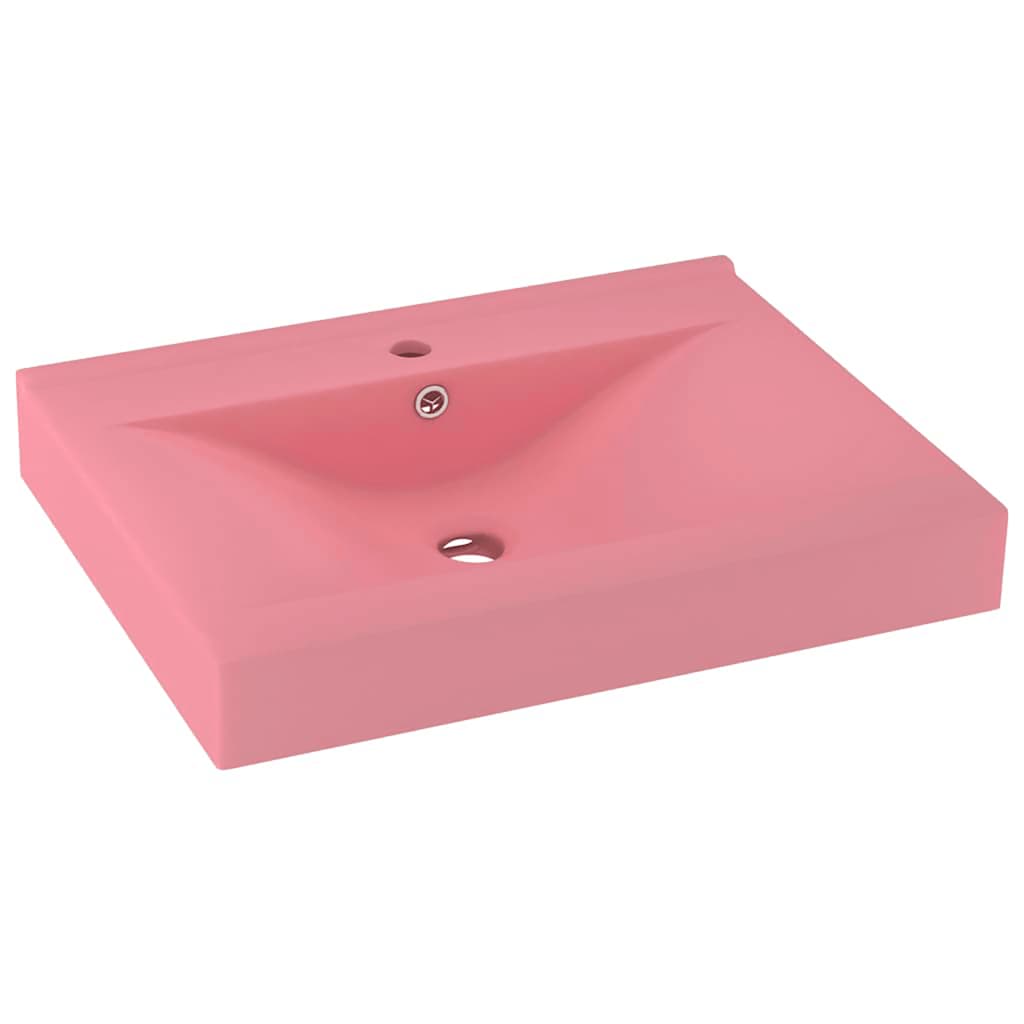 E-shop vidaXL Luxusné umývadlo, otvor na batériu, matné ružové 60x46 cm