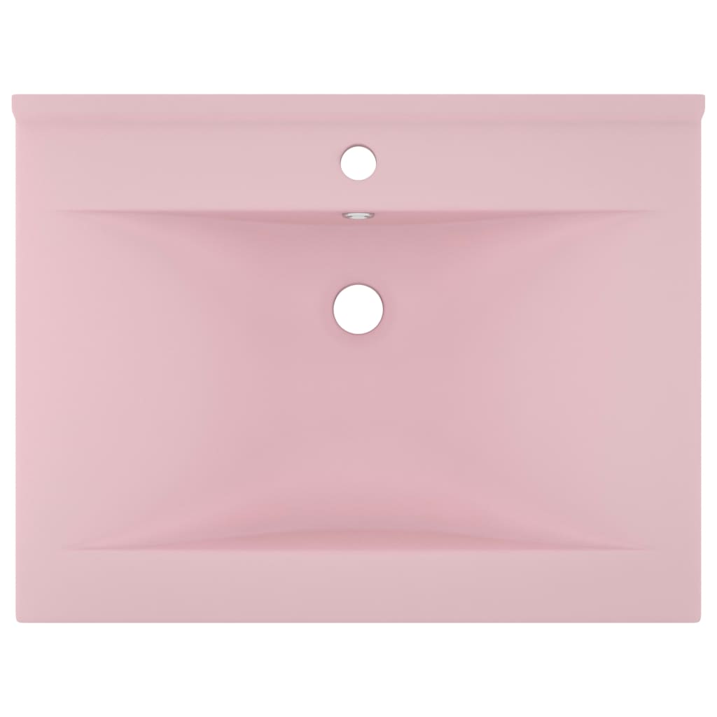 vidaXL Wastafel met kraangat 60x46 cm keramiek matroze afbeelding