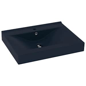 Luxusní umyvadlo otvor na baterii tmavě modré 60x46 cm keramika - obrázek 2