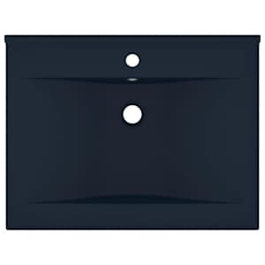 Luxusní umyvadlo otvor na baterii tmavě modré 60x46 cm keramika - obrázek 3