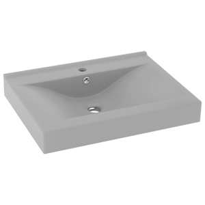 vidaXL luksuslik valamu kraaniavaga matt helehall 60x46 cm keraamiline