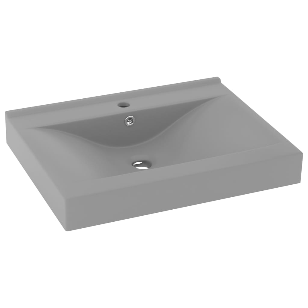 vidaXL Luxusní umyvadlo otvor na baterii světle šedé 60x46 cm keramika
