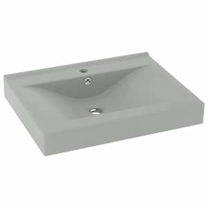 Luxusní umyvadlo otvor na baterii světle šedé 60x46 cm keramika - obrázek 2