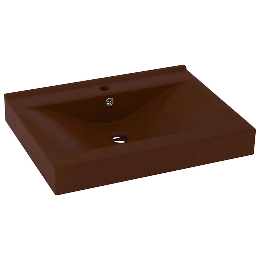 E-shop vidaXL Luxusné umývadlo, otvor na batériu, matné tmavohnedé 60x46 cm