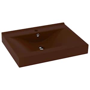 Luxusní umyvadlo otvor na baterii tmavě hnědé 60x46 cm keramika - obrázek 2
