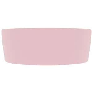 Luxusní umyvadlo s přepadem matné růžové 36 x 13 cm keramické - obrázek 4
