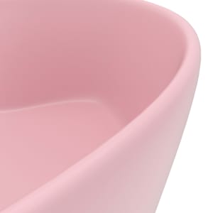 Luxusní umyvadlo s přepadem matné růžové 36 x 13 cm keramické - obrázek 6