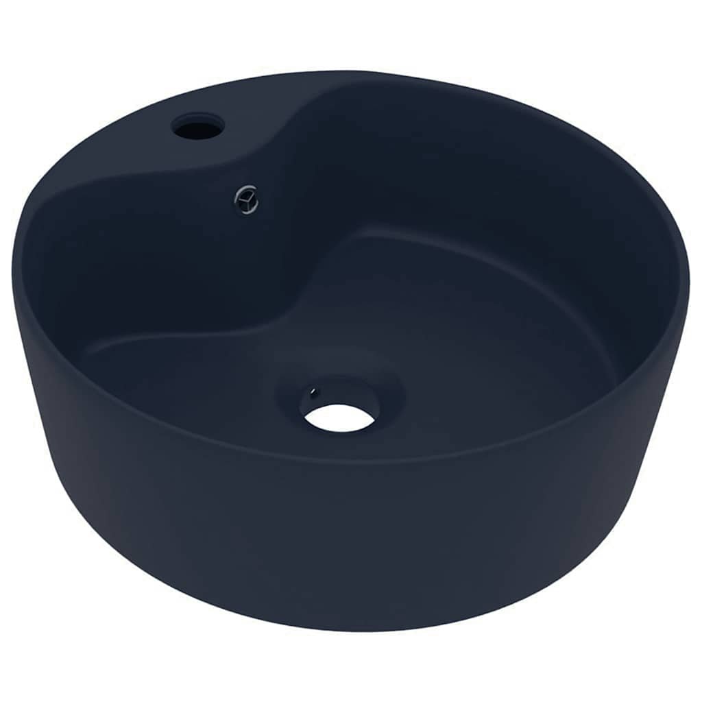E-shop vidaXL Luxusné umývadlo, prepad, matné tmavomodré 36x13 cm, keramika