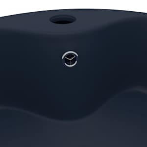 Luxusní umyvadlo přepad matné tmavě modré 36 x 13 cm keramické - obrázek 5