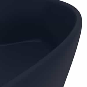 Luxusní umyvadlo přepad matné tmavě modré 36 x 13 cm keramické - obrázek 6