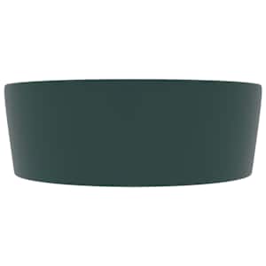 Luxusní umyvadlo přepad matné tmavě zelené 36 x 13 cm keramické - obrázek 4