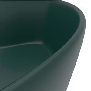 Luxusní umyvadlo přepad matné tmavě zelené 36 x 13 cm keramické - obrázek 6