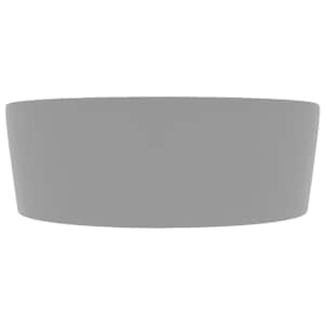 Luxusní umyvadlo přepad matné světle šedé 36 x 13 cm keramické - obrázek 4