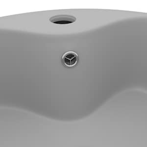 Luxusní umyvadlo přepad matné světle šedé 36 x 13 cm keramické - obrázek 5