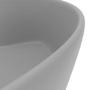 Luxusní umyvadlo přepad matné světle šedé 36 x 13 cm keramické - obrázek 6