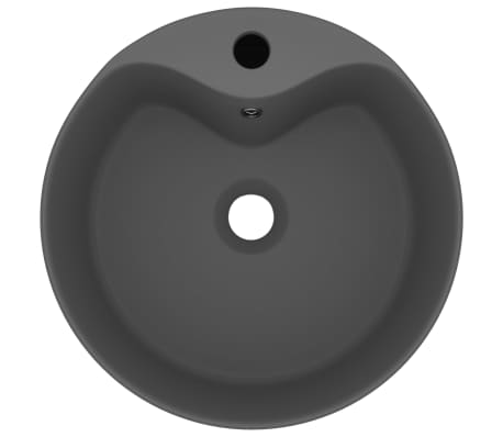 vidaXL Luxus-Waschbecken mit &Uuml;berlauf Matt Dunkelgrau 36x13 cm Keramik